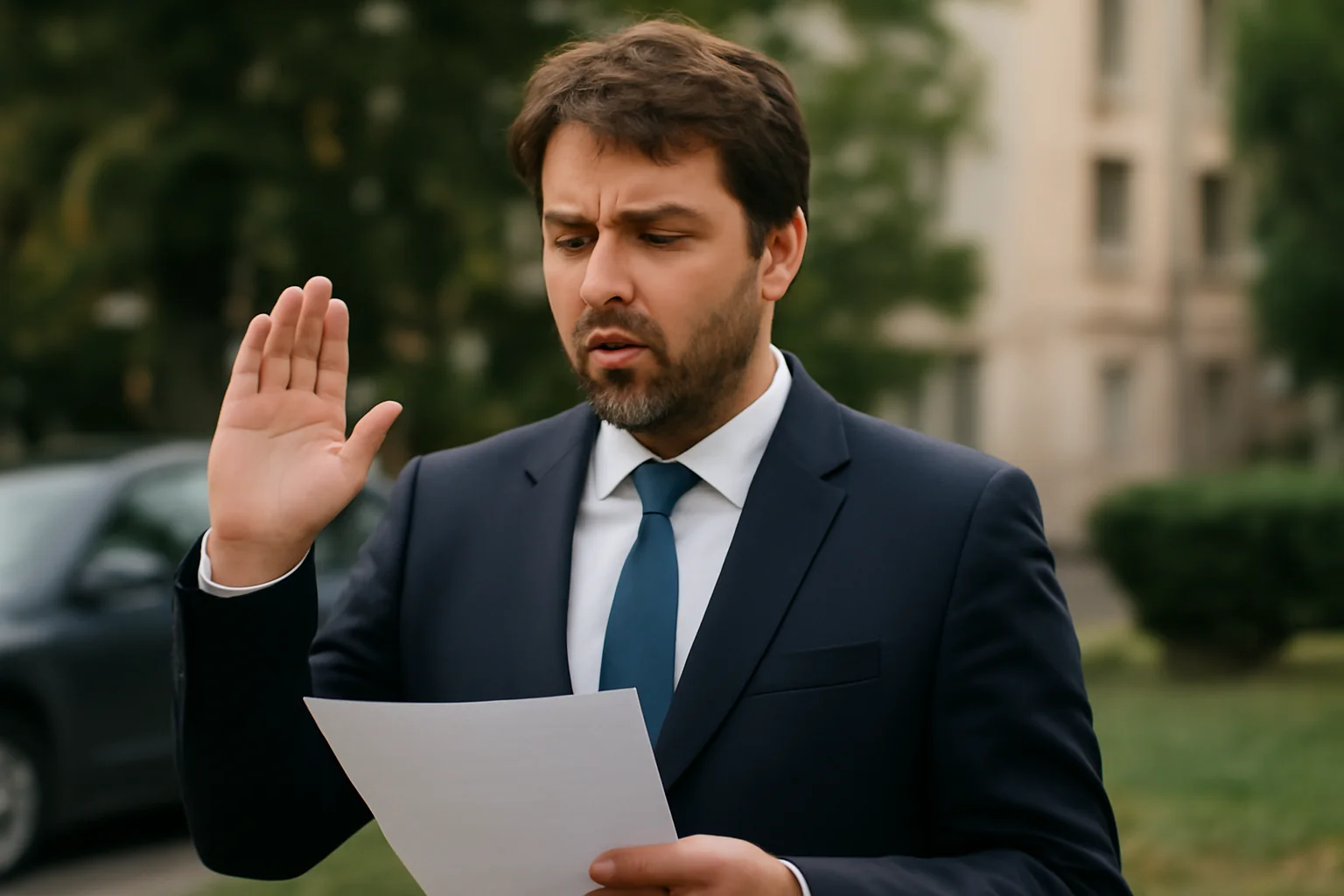 Consilier local din Brăila rostește trunchiat jurământul, înlocuind textul cu „la, la, la”
