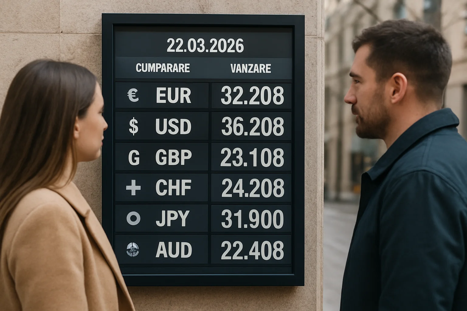 Curs valutar azi (BNR) – 2026-03-22