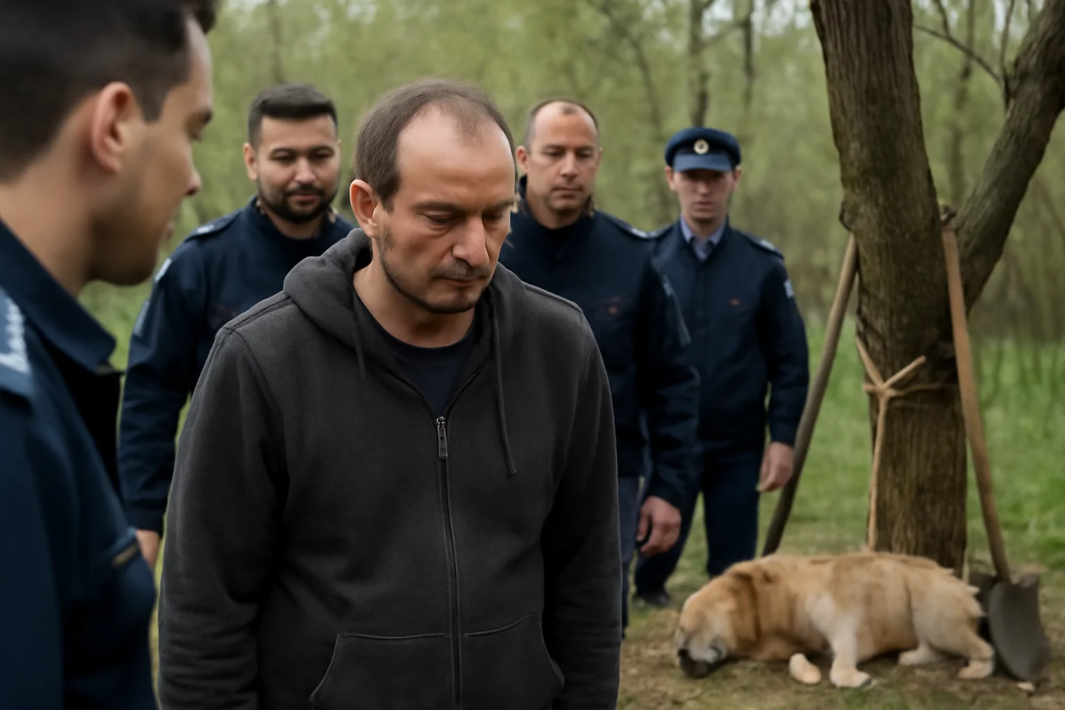 EXCLUSIV Brăilean condamnat la 1 an și 6 luni cu suspendare pentru uciderea unui câine legat de un copac cu sapa și lopata