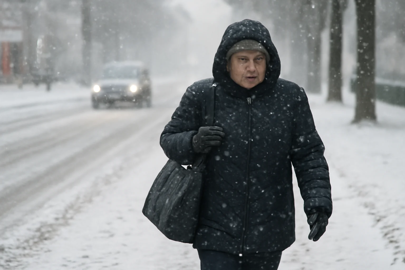 Ger și temperaturi negative la Brăila, sub influența unui val de aer rece