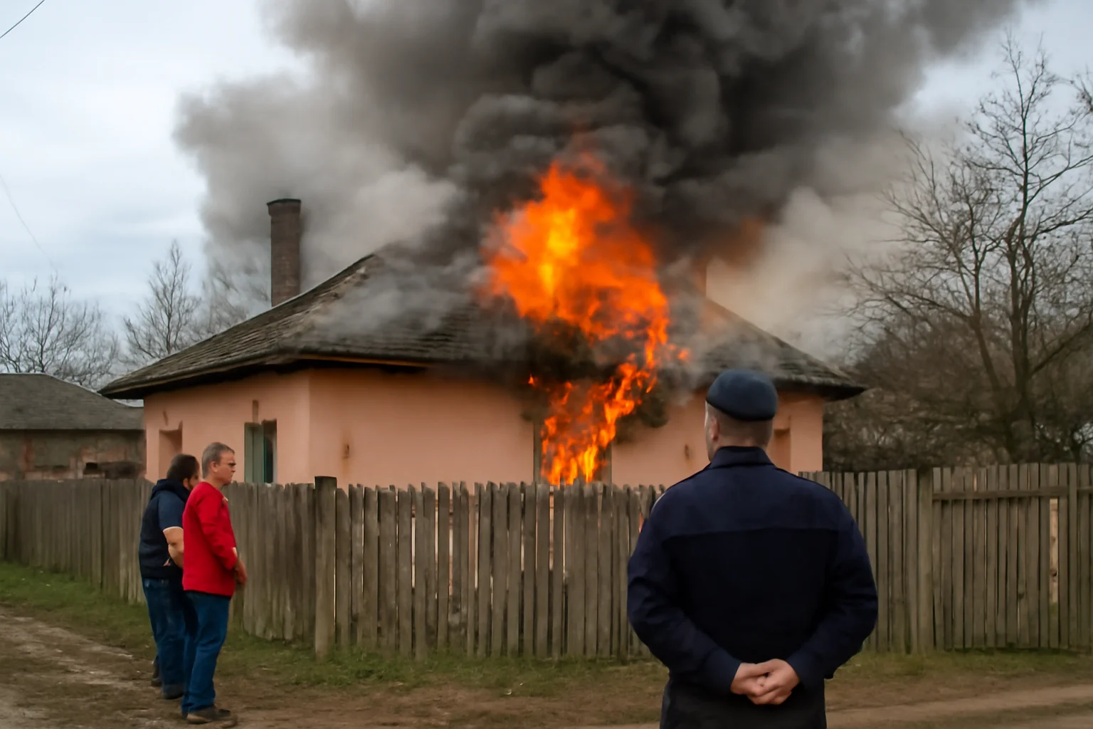 Incendiu la o locuință din Mărtăcești, comuna Siliștea, gestionat de pompieri din Brăila