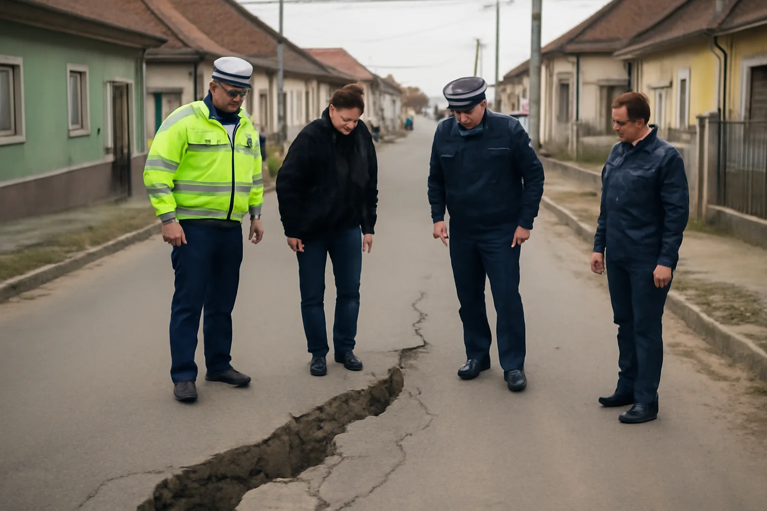 Tasare periculoasă a carosabilului pe strada Cezar Petrescu din Brăila, verificată de autorități