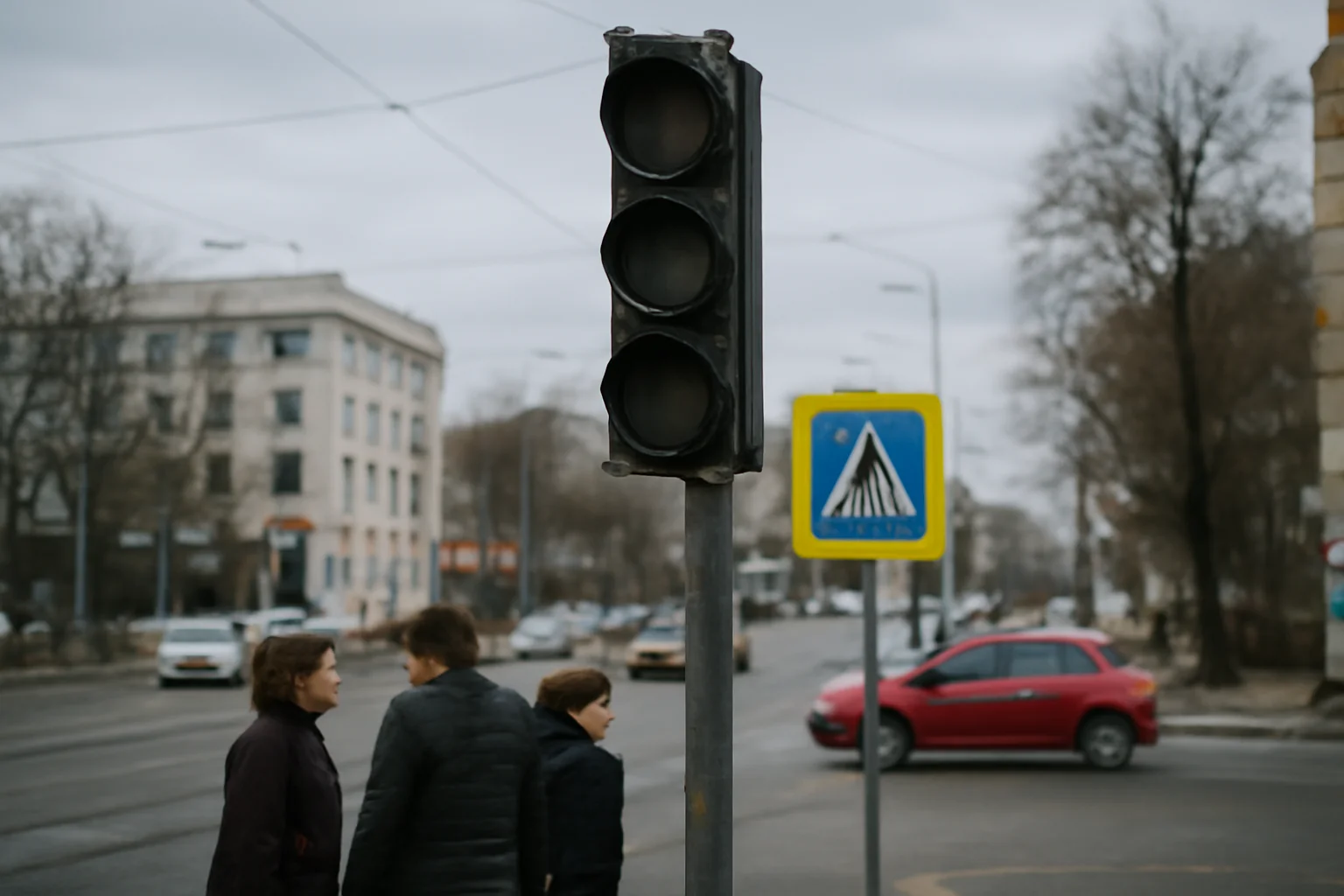 Trafic îngreunat în Brăila: Semaforizarea de la intersecția Griviței cu Gării rămâne nefuncțională după accident