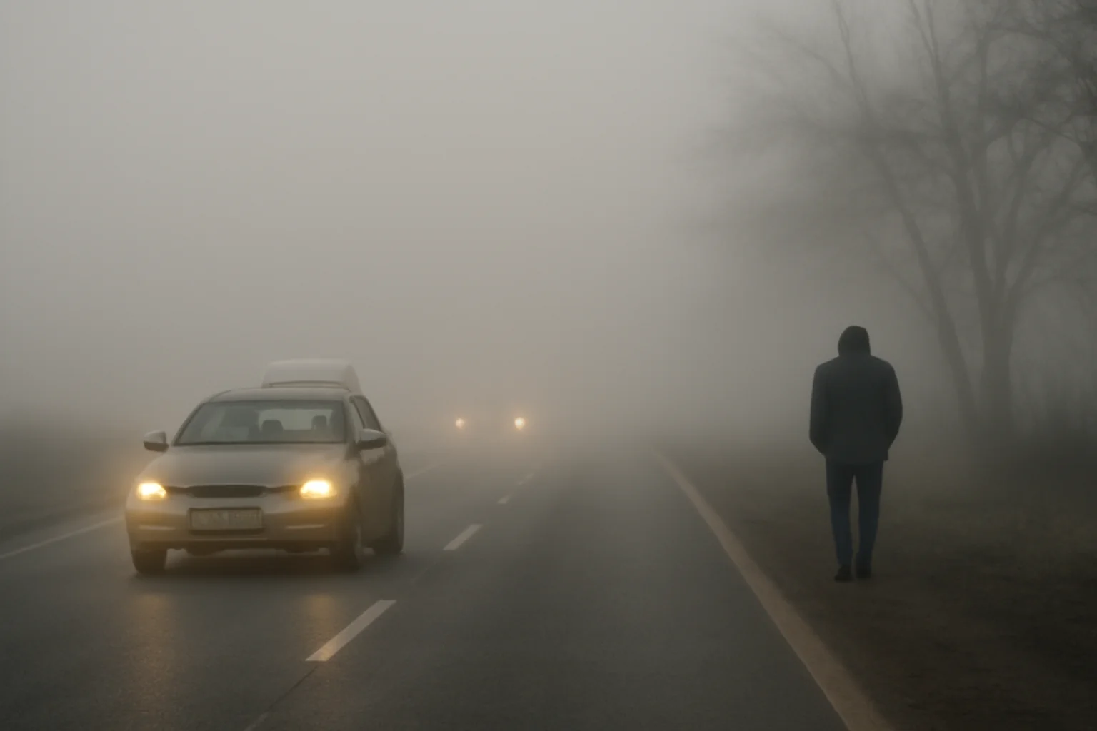 Trafic rutier în Brăila pe 6 ianuarie 2026: vizibilitate redusă din cauza ceții dense